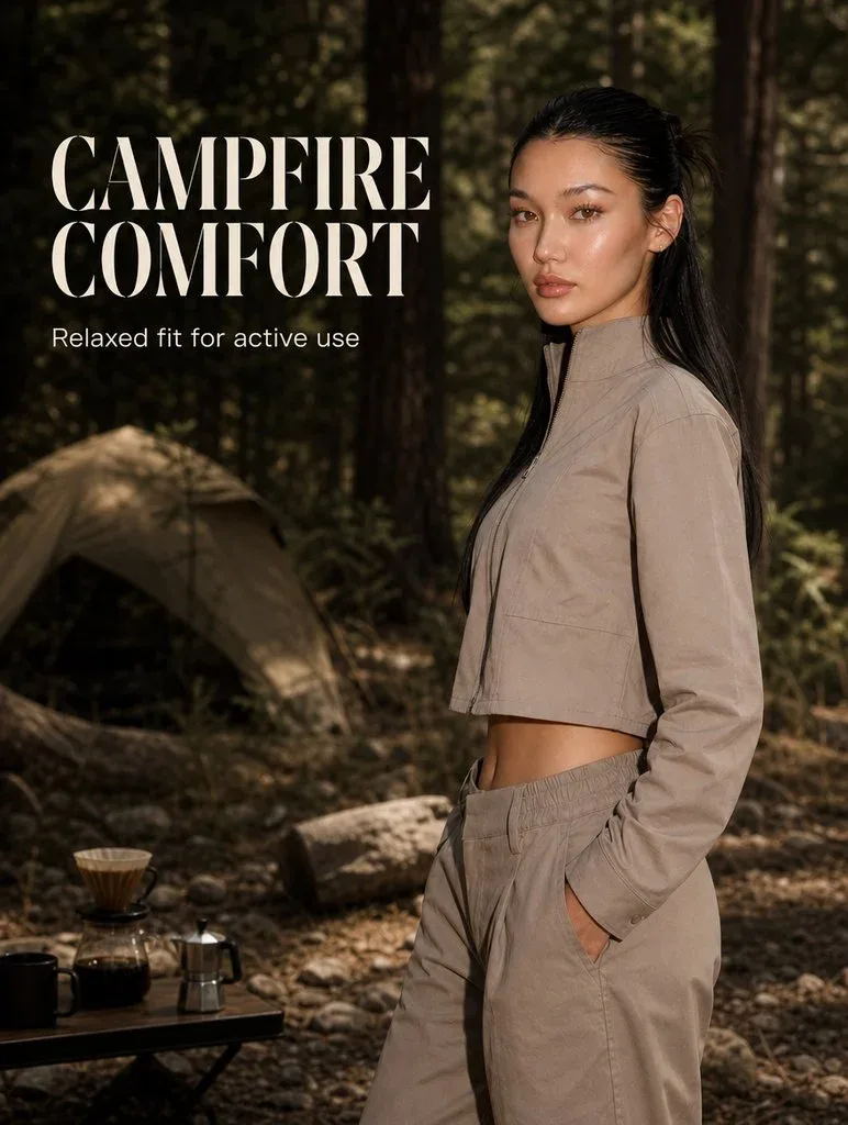 Fashion campaign portrait in a natural setting