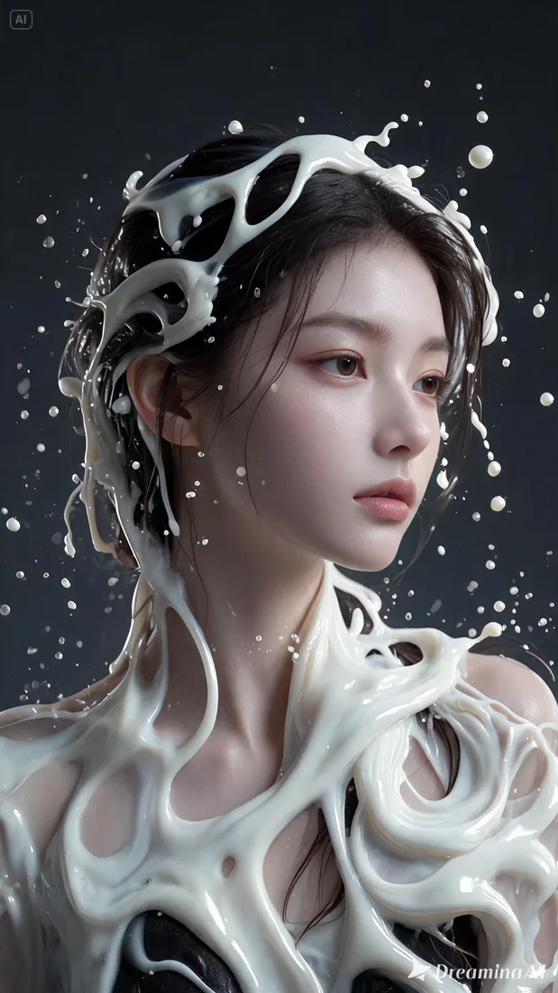 Hyperrealistic extreme close-up beauty p