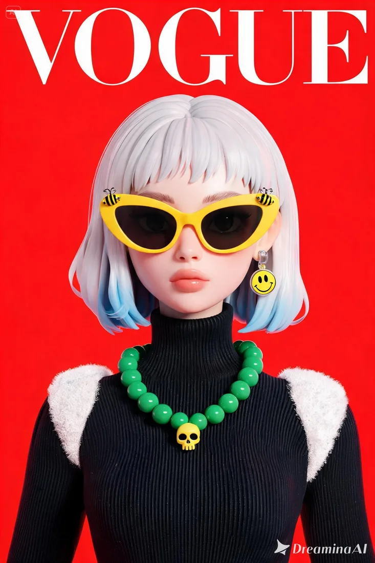 High fashion VOGUE magazine cover, styli