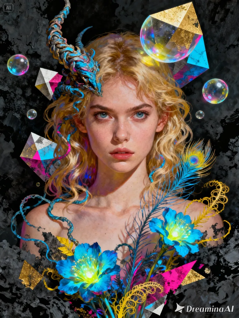 A young woman with fair skin, wavy blond