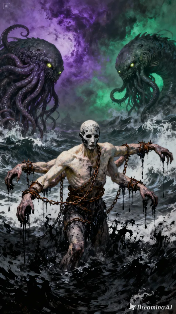 Emaciated yet powerful being with alabas