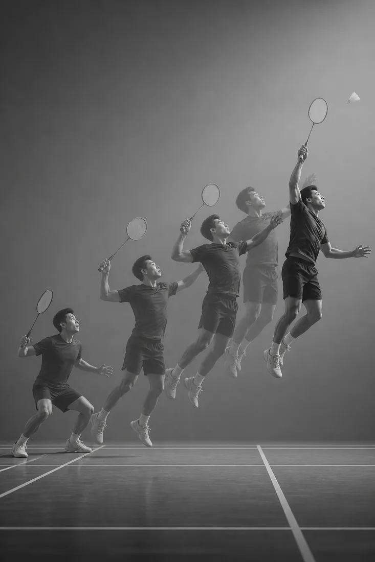 Successive poses of a figure in motion