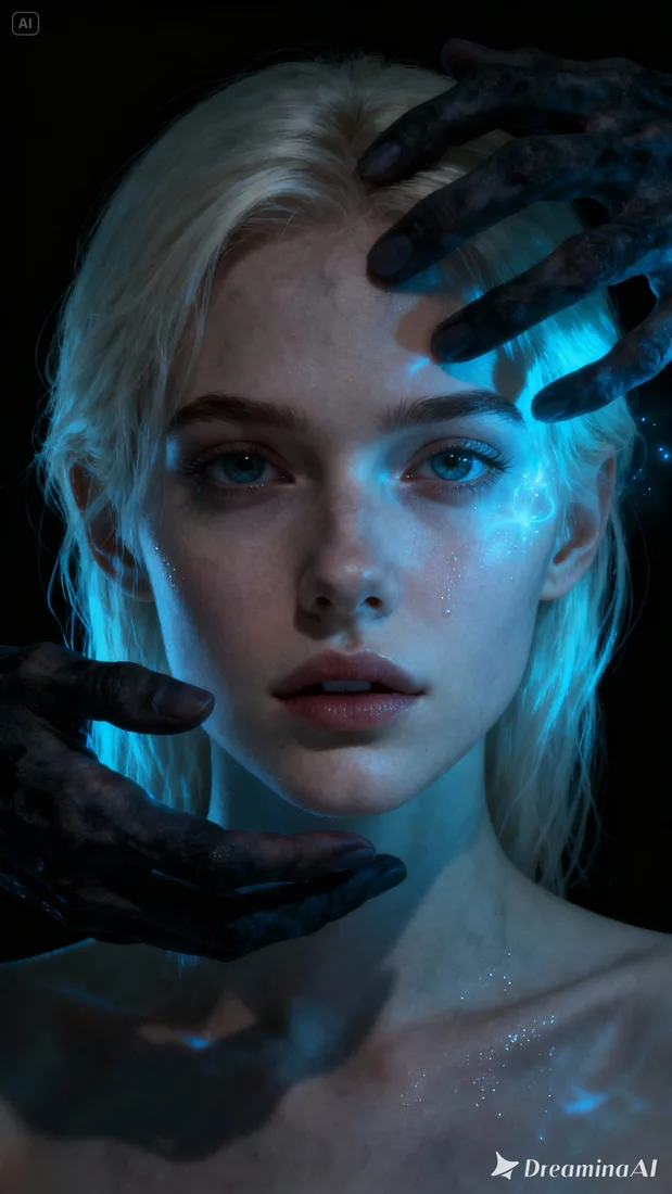 Ethereal portrait of a young woman with 