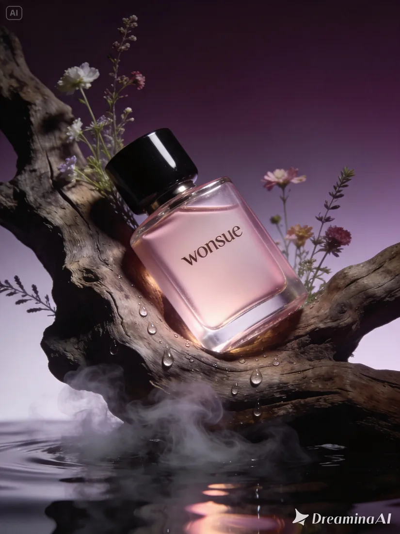Luxury pastel pink glass perfume bottle 